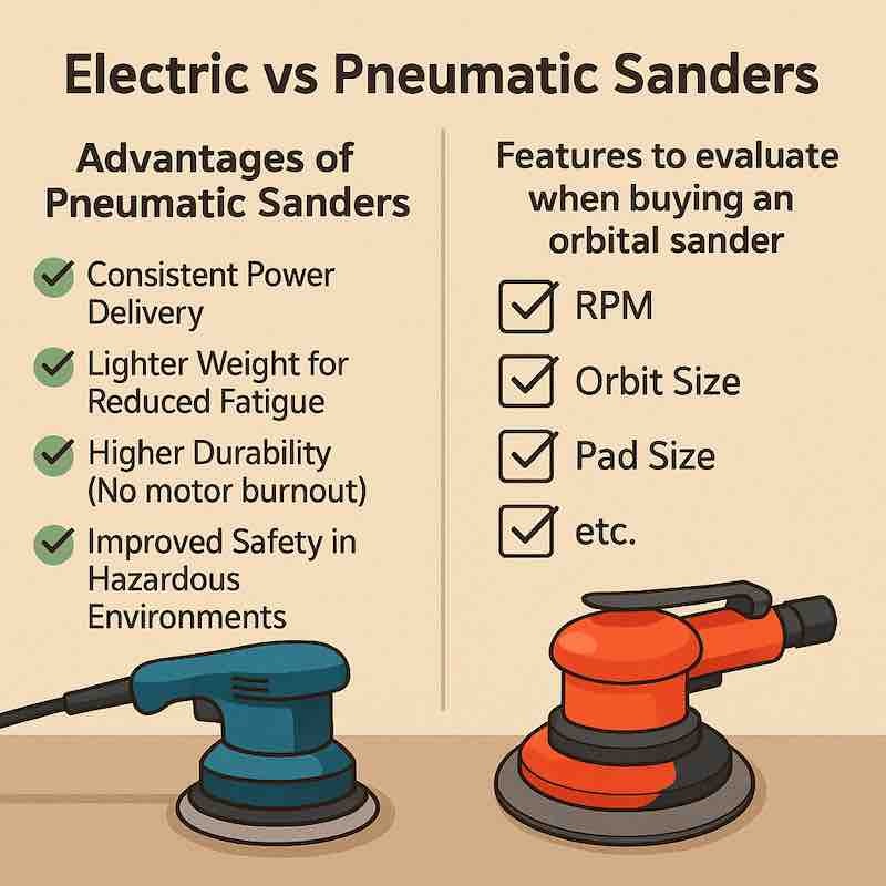 Features to evaluate when buying an orbital sander