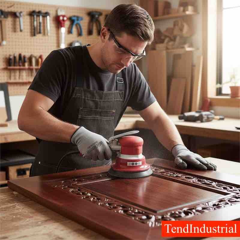 shinano SI 3101 air palm sander doing smooth finishing work